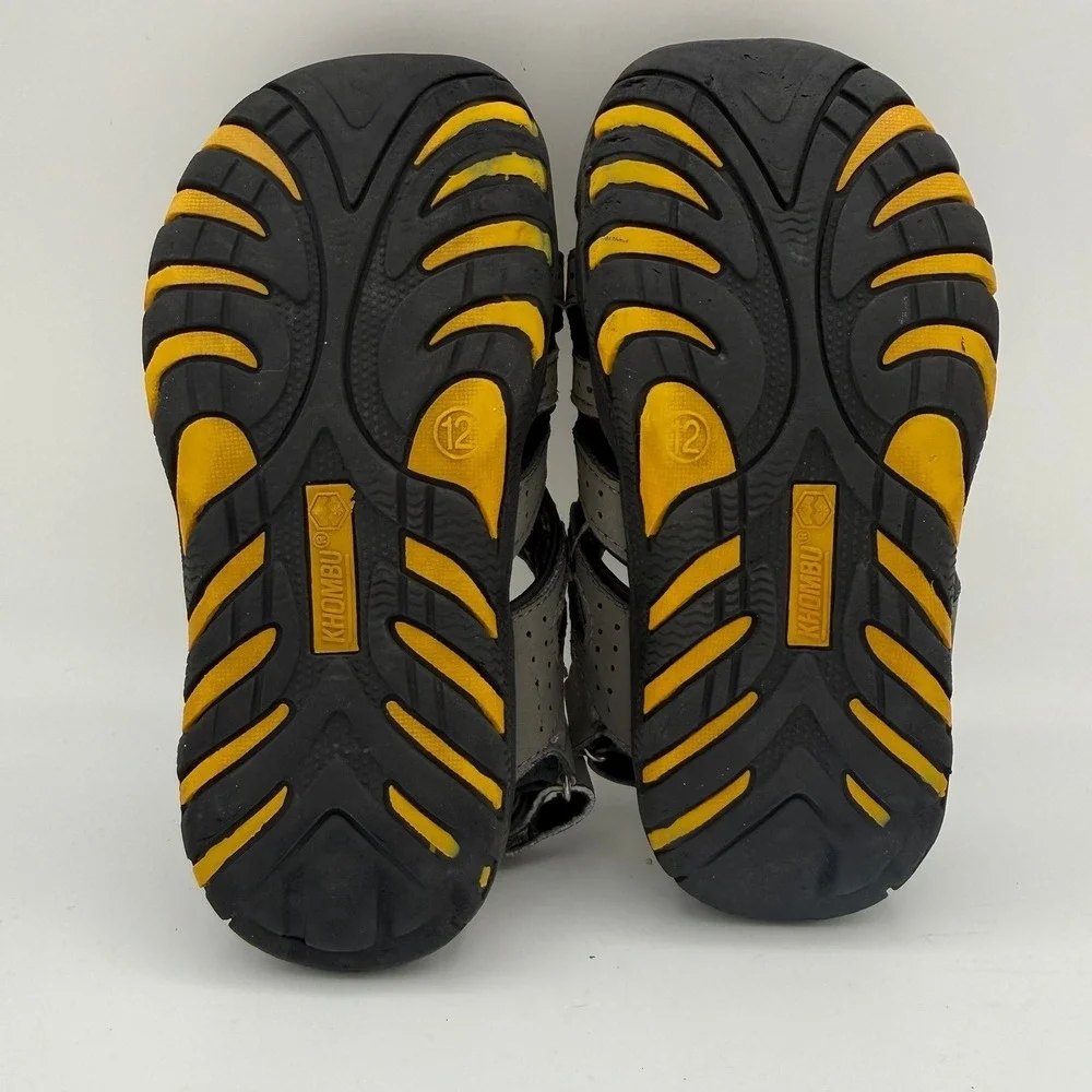 Youth Unisex Kids Khombu Charlie‎ Active Gray Yellow Outdoor Sandals Size 12